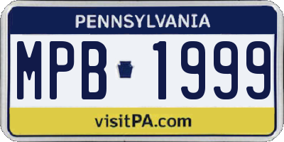 PA license plate MPB1999