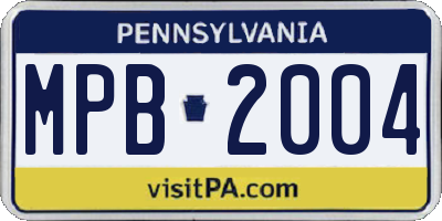 PA license plate MPB2004