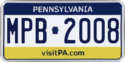 PA license plate MPB2008