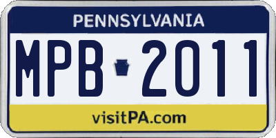 PA license plate MPB2011