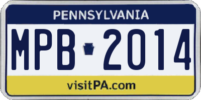 PA license plate MPB2014