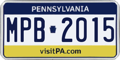 PA license plate MPB2015