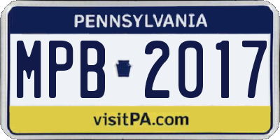 PA license plate MPB2017