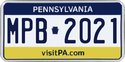 PA license plate MPB2021