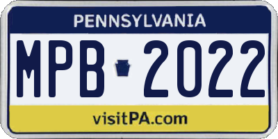 PA license plate MPB2022