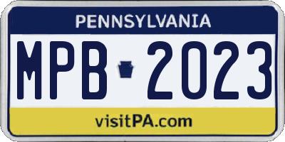 PA license plate MPB2023