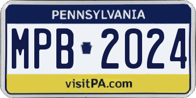 PA license plate MPB2024