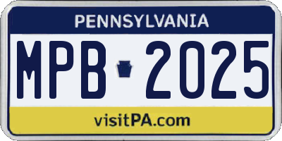 PA license plate MPB2025