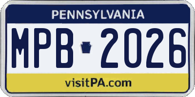 PA license plate MPB2026