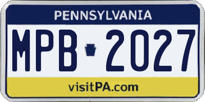 PA license plate MPB2027