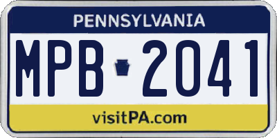 PA license plate MPB2041