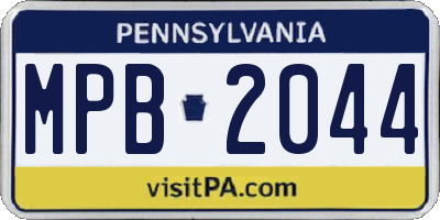 PA license plate MPB2044
