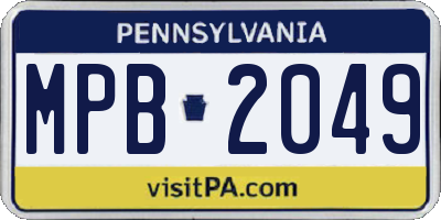 PA license plate MPB2049