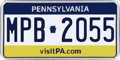 PA license plate MPB2055