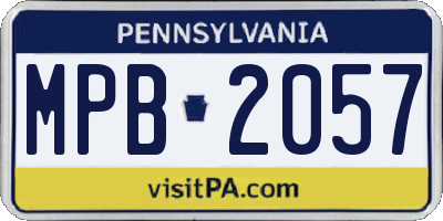 PA license plate MPB2057