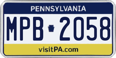 PA license plate MPB2058