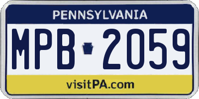 PA license plate MPB2059