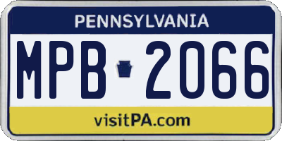 PA license plate MPB2066