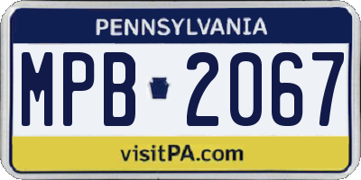 PA license plate MPB2067