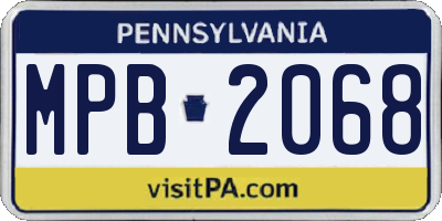 PA license plate MPB2068