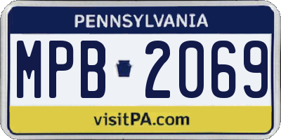PA license plate MPB2069