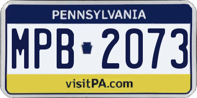 PA license plate MPB2073