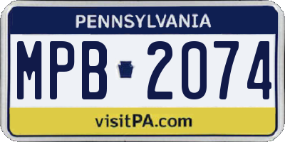 PA license plate MPB2074