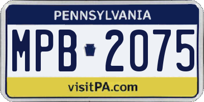 PA license plate MPB2075