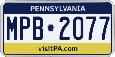 PA license plate MPB2077