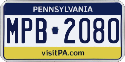 PA license plate MPB2080