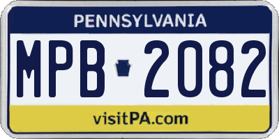 PA license plate MPB2082