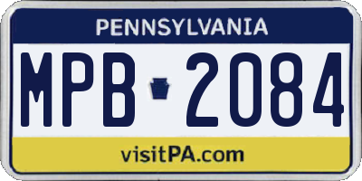 PA license plate MPB2084