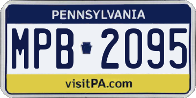 PA license plate MPB2095