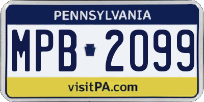 PA license plate MPB2099
