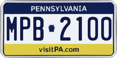 PA license plate MPB2100