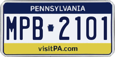 PA license plate MPB2101