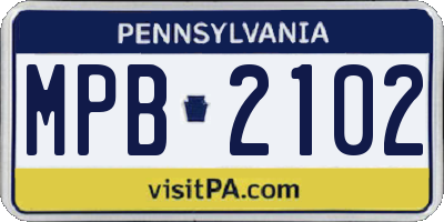 PA license plate MPB2102