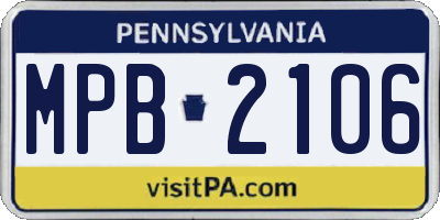 PA license plate MPB2106