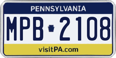 PA license plate MPB2108