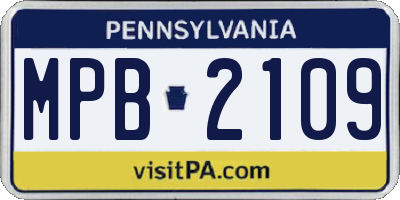 PA license plate MPB2109