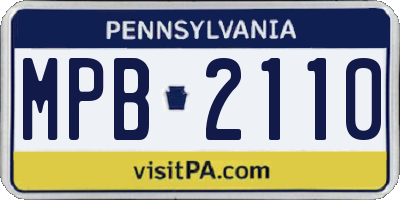 PA license plate MPB2110
