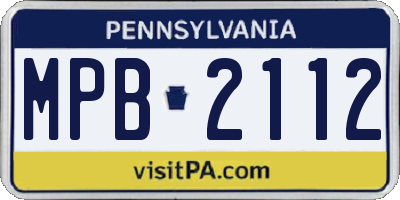 PA license plate MPB2112