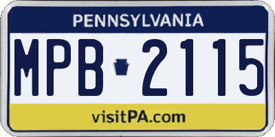 PA license plate MPB2115