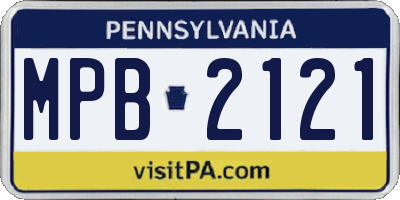 PA license plate MPB2121