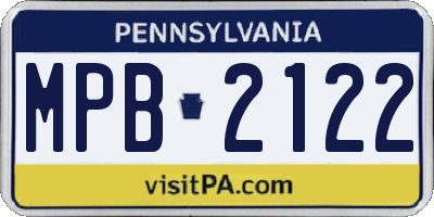 PA license plate MPB2122