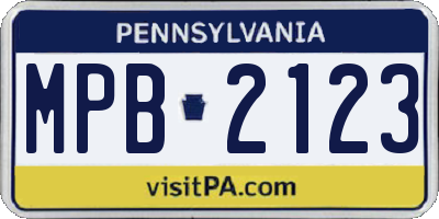 PA license plate MPB2123