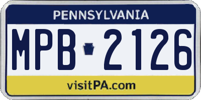 PA license plate MPB2126
