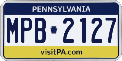 PA license plate MPB2127