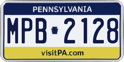 PA license plate MPB2128