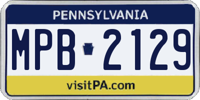 PA license plate MPB2129